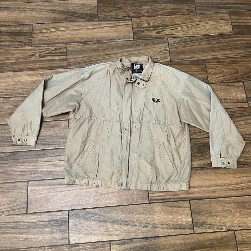 Vintage San Francisco 49ers Lee Sport Jacket Mens XL Beige NFL Full Zip